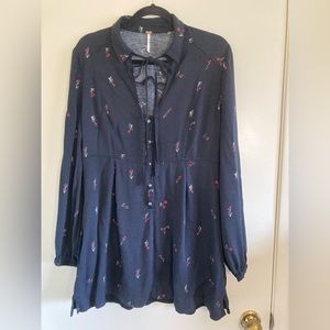 Free People Black Long sleeve Mini Dress
